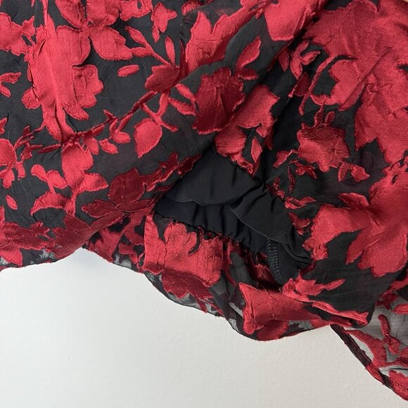 Floral Burnout Blouse Womens Size XL Gothic Whimsigoth Fairy Dark Feminine - Picture 4 of 8